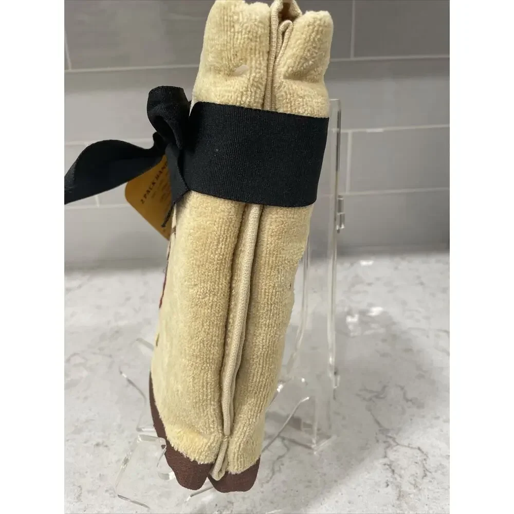 Set 2 FOOTBALL Disney Mickey Mouse Hand Towel Set Fall Autumn Harvest Gold Brown